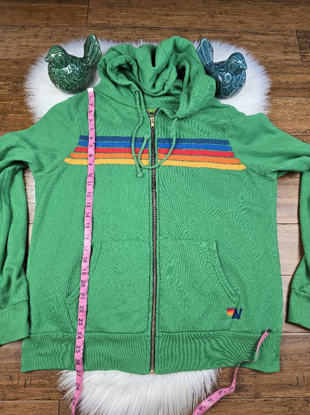 Aviator Nation 5 Stripe Green Sweatshirt XL - Picture 10 of 12
